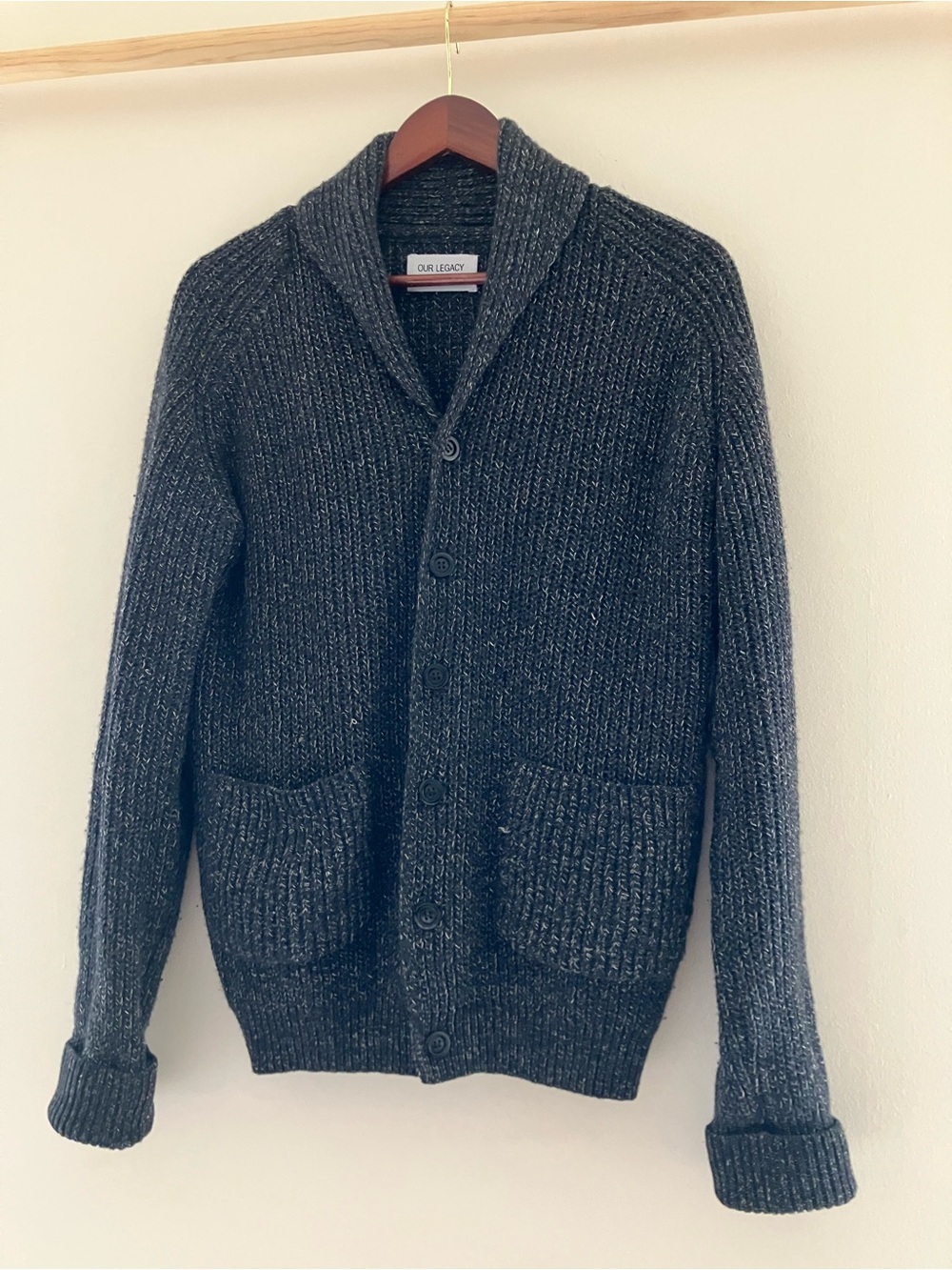 Our Legacy wool & linen shawl collar cardigan size 50/Large